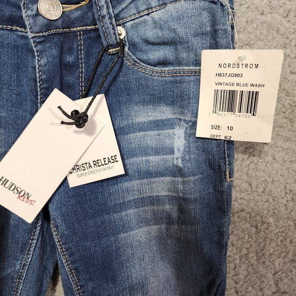 Hudson Christa Release Super Stretch Skinny Girls Jeans Vintage Blue Size 10 NWT - Picture 2 of 4